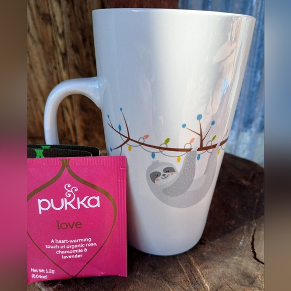 Sloth Christmas Holiday Light Strand Design White Mug Cup Coffee Tea Gift - Picture 2 of 4